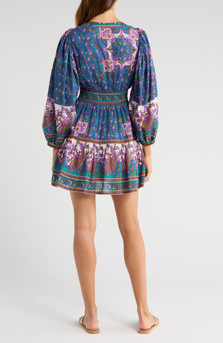 ALICIA BELL Clover Cotton & Silk Voile Cover-Up Minidress, Alternate, color, Purple