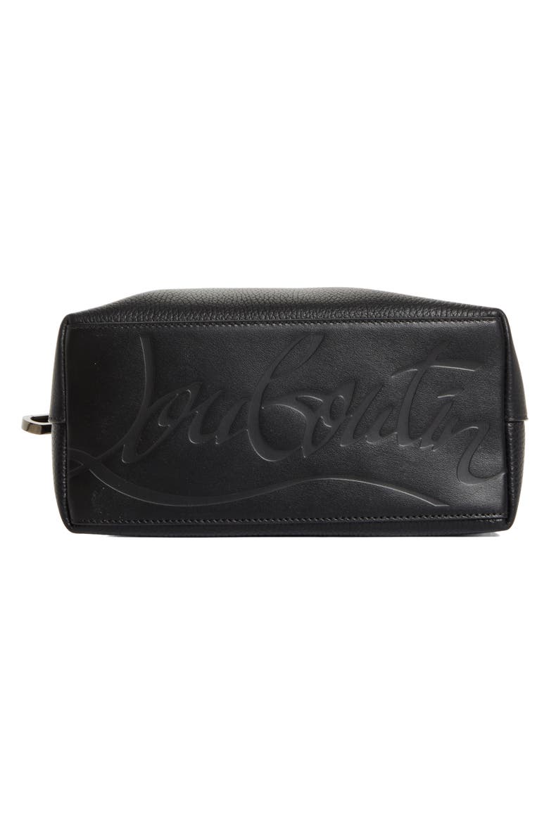 Funky Studded Leather Pouch, Alternate, color, BLACK/ GUN METAL