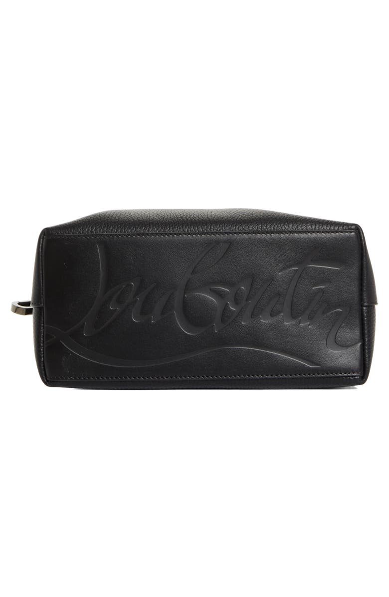 Christian Louboutin Funky Studded Leather Pouch, Alternate, color, Black/ Gun Metal