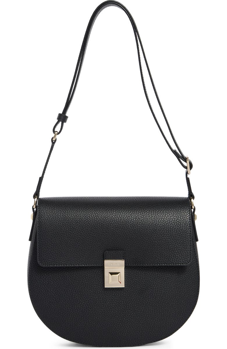Furla Glenn Small Leather Crossbody Bag, Main, color, Nero