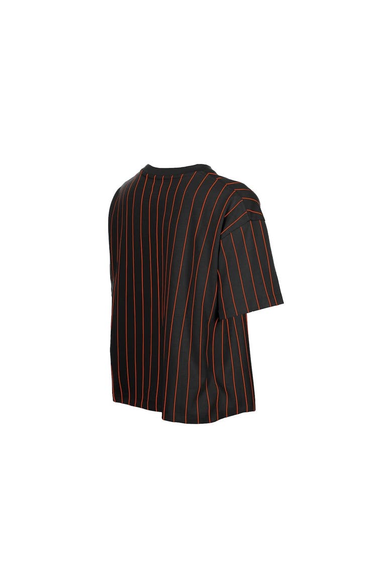 Women's New Era  Black San Francisco Giants Throwback Meshback Pinstripe Boxy T-Shirt, Alternate, color, Black