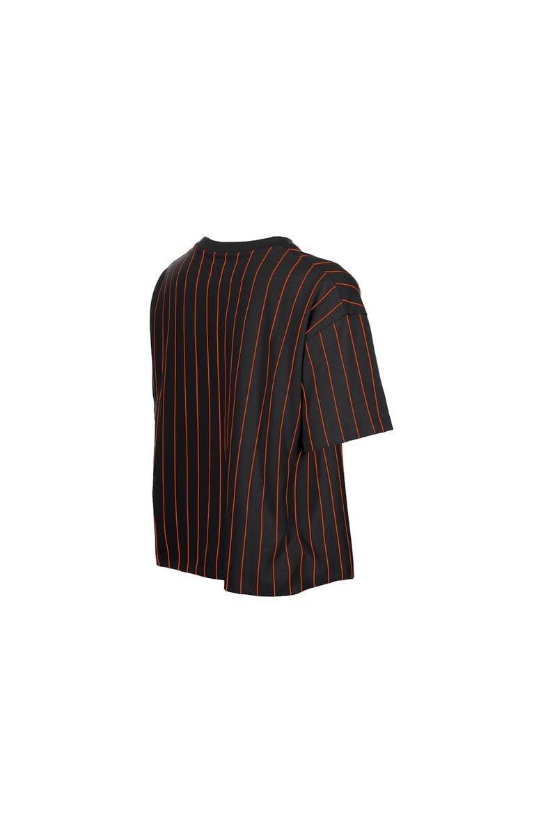 New Era Women's New Era Black San Francisco Giants Throwback Meshback Pinstripe Boxy T-Shirt, Alternate, color, Black