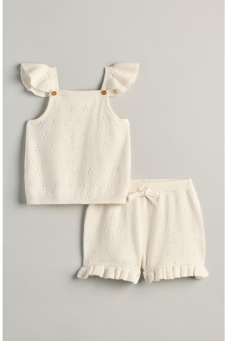 Cap Sleeve Sweater & Shorts Set, Main, color, IVORY EGRET