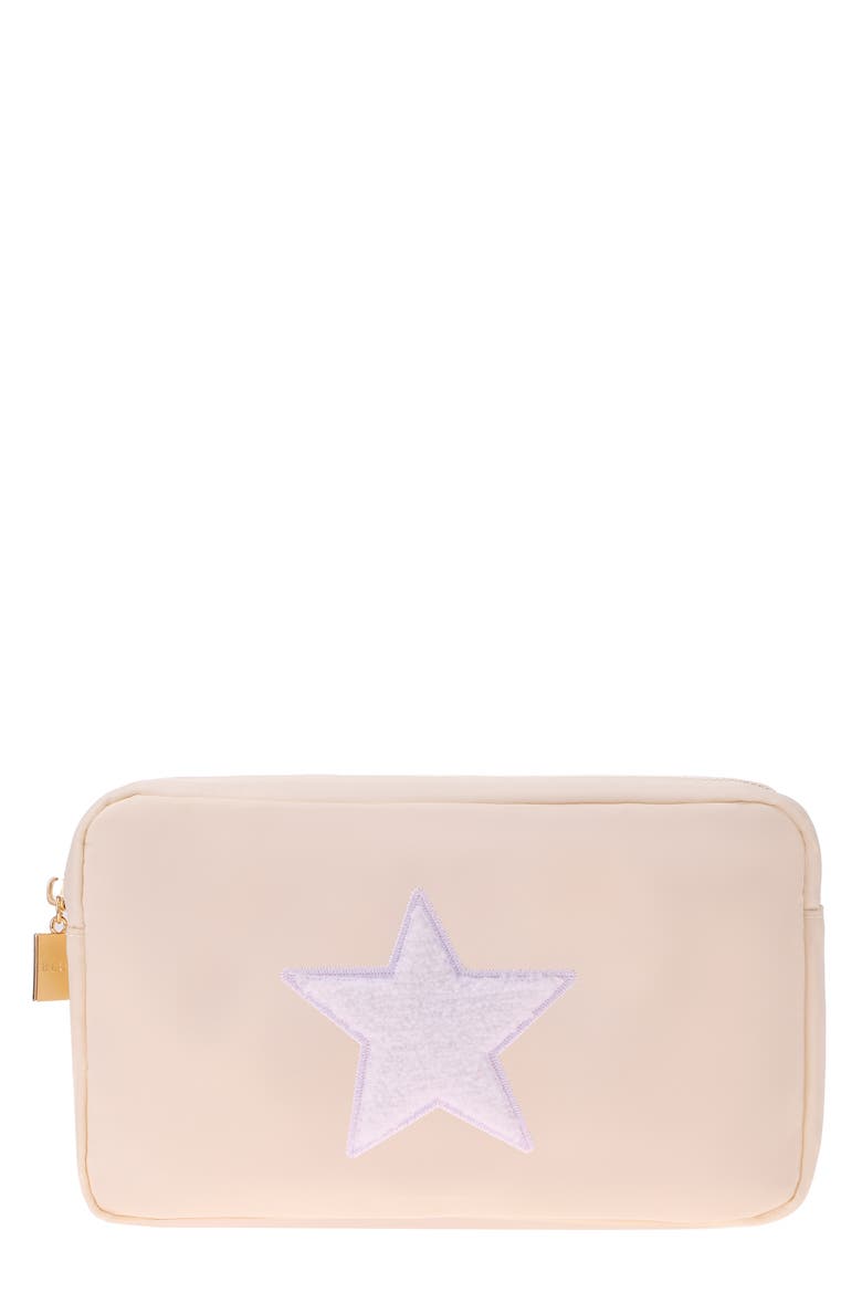Medium Star Cosmetics Bag, Main, color, CREAM