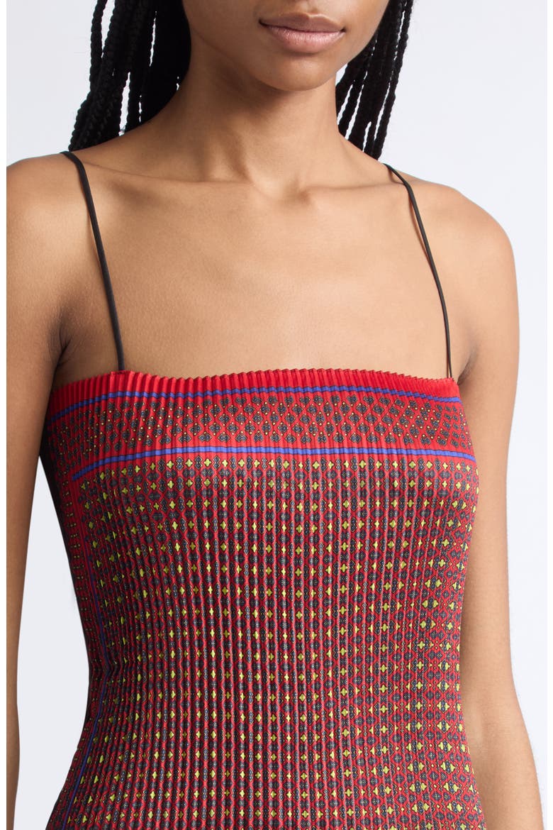 Pleated Scarf Camisole, Alternate, color, RED MULTI PRINT