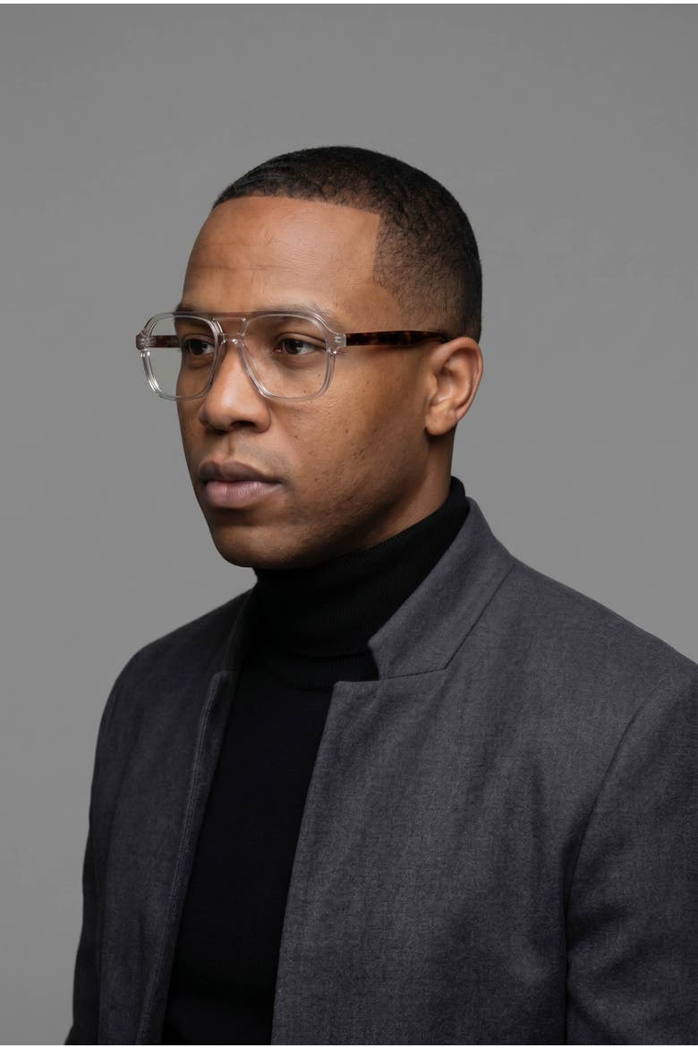 Axis 03 Smoke Oak 53MM Flat Top Eyeglasses - Champagne & Walnut, Alternate, color, Champagne and Walnut