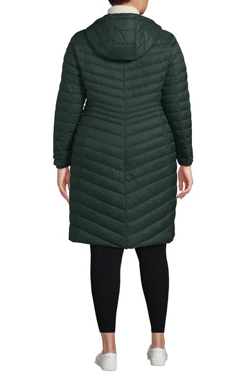 Lands' End Ultralight Packable Long Down Coat In Black