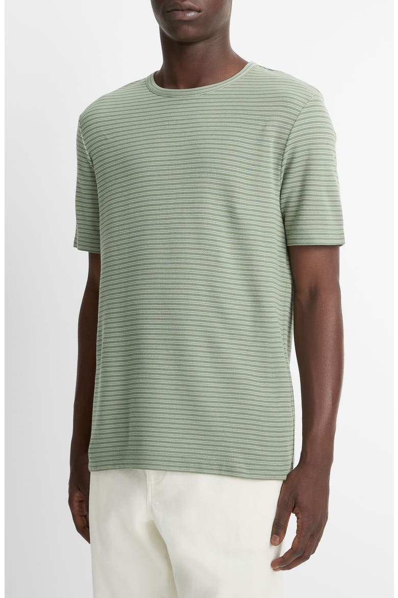 Stripe Pima Cotton Piqué T-Shirt, Alternate, color, BROAD LEAF/ LIGHT AGAVE
