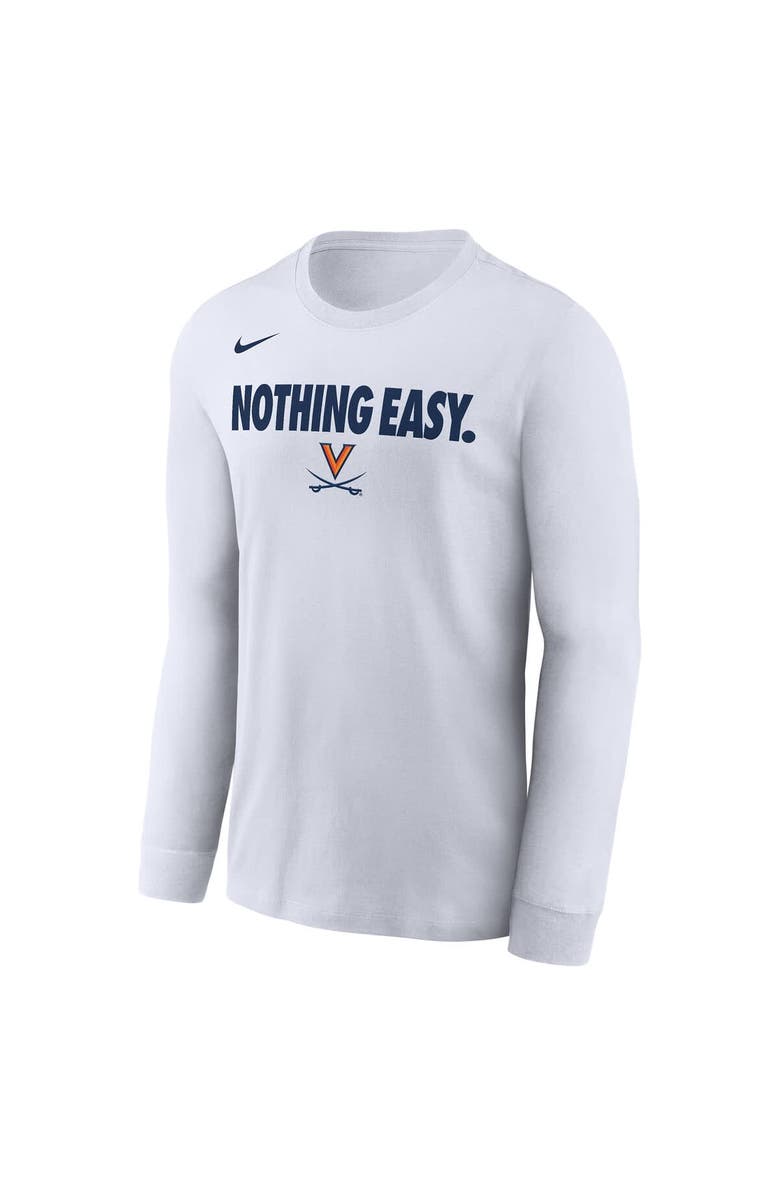 Nike Men's Nike White Virginia Cavaliers 2025 On-Court Bench Long Sleeve T-Shirt, Alternate, color, 
