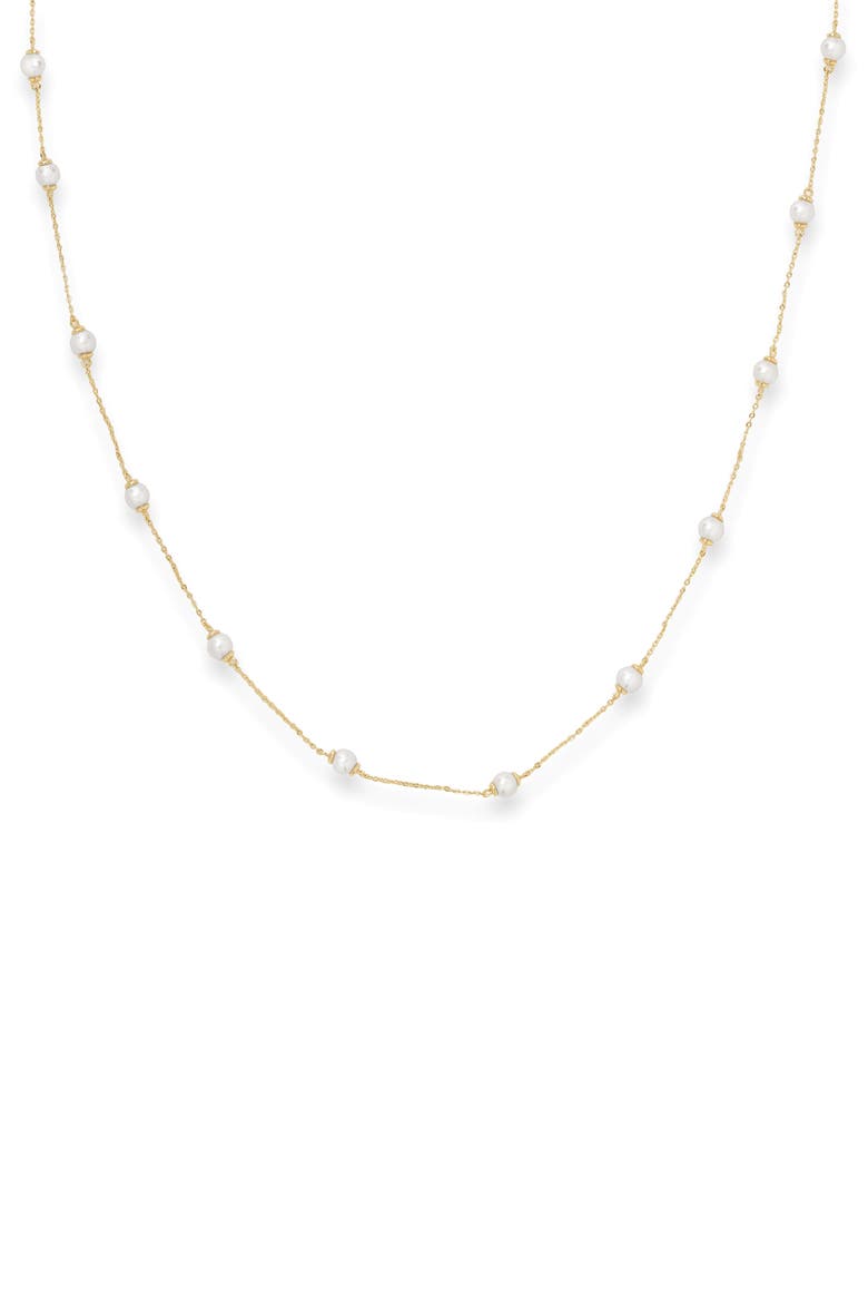 Faux Pearl Infinity Necklace, Main, color, GOLD