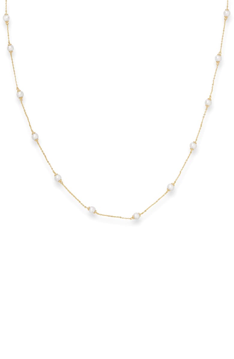 Melinda Maria Faux Pearl Infinity Necklace, Main, color, Gold