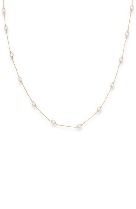 Faux Pearl Infinity Necklace