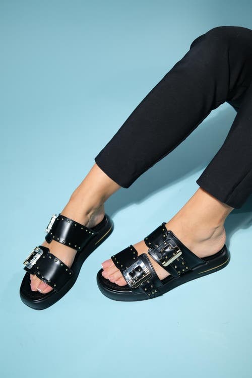 Prologue Shoes Zley Buckle Sandal In Black