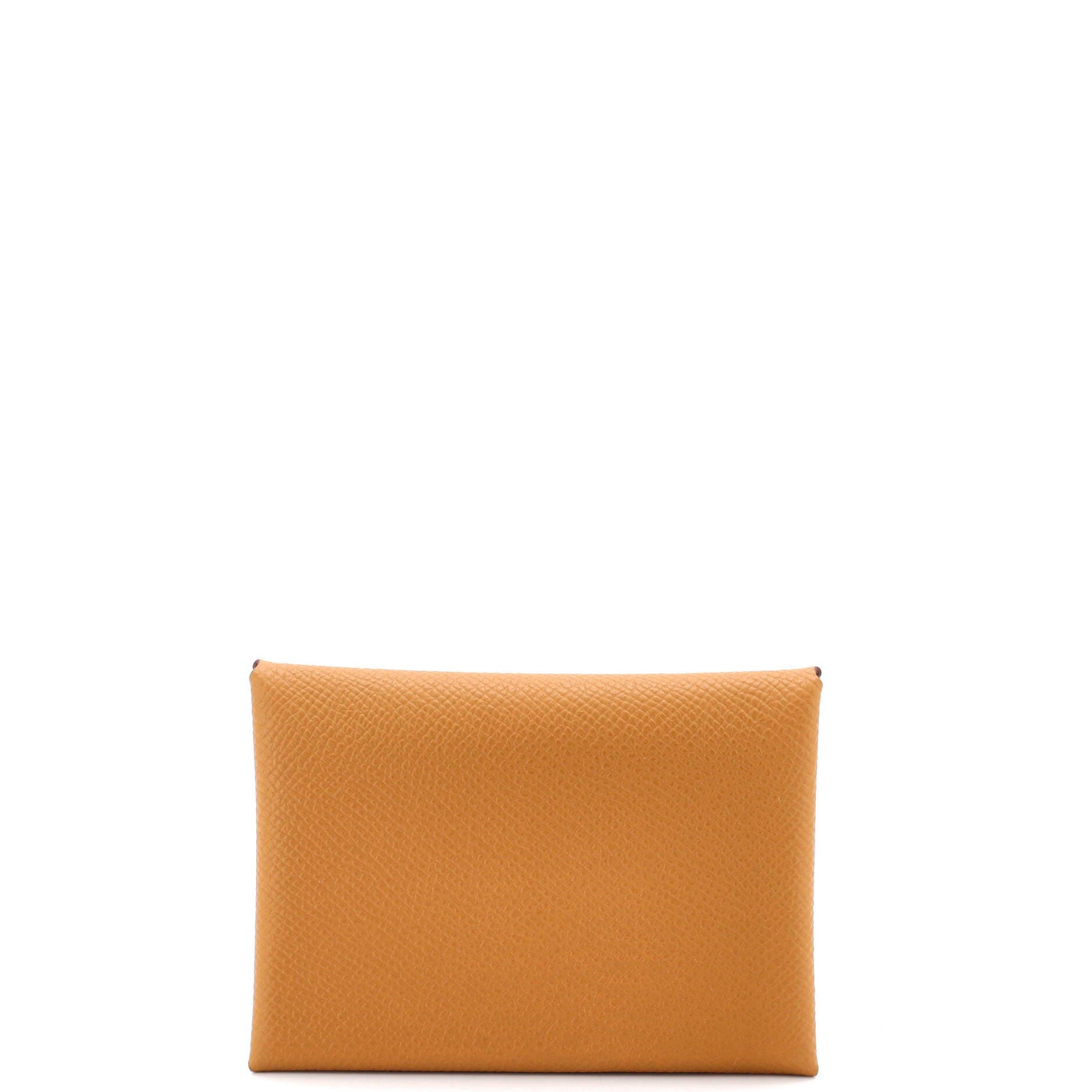 Pre-Owned Hermes Calvi Duo Card Holder Epsom, Main, color, Sesame