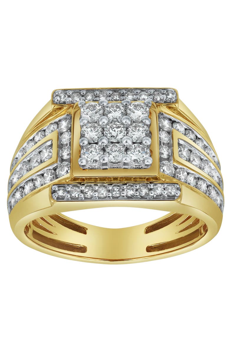 LuvMyJewelry Iced Hammer 14K Yellow Gold Diamond Men Statement Ring - 1.55ct., Alternate, color, 14K Yellow Gold