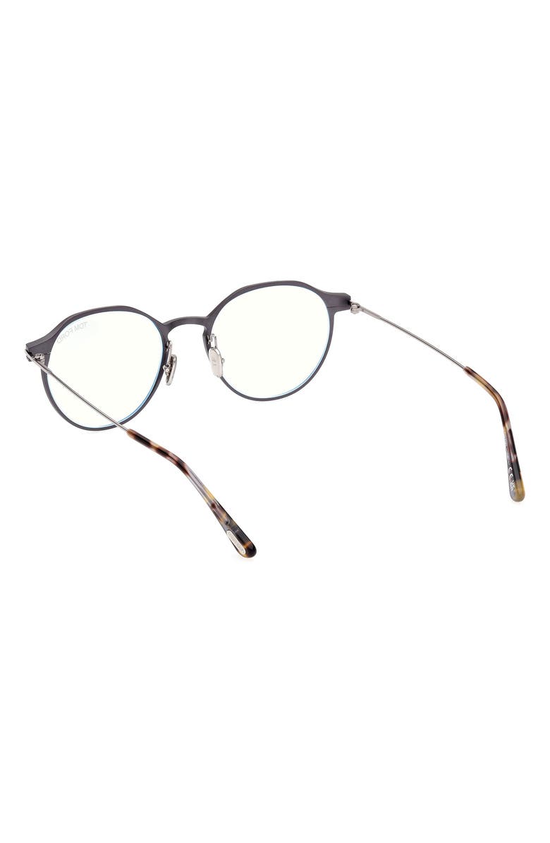 TOM FORD 52mm Round Blue Light Blocking Glasses, Alternate, color,