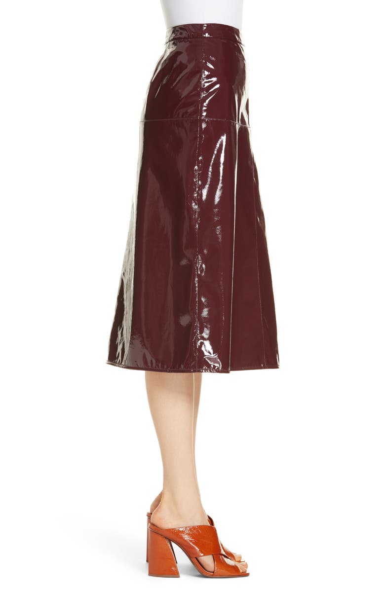 Lewit Patent Leather Midi Skirt, Alternate, color, 
