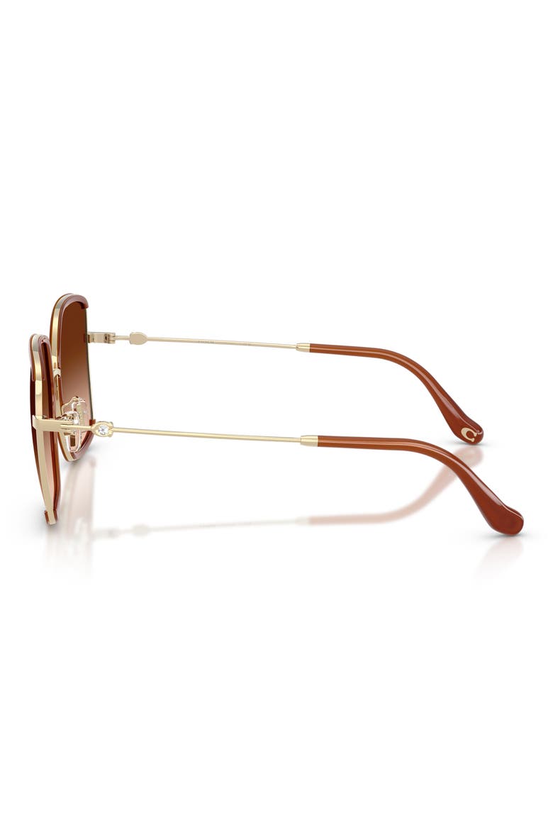 58mm Gradient Square Sunglasses, Alternate, color, SHINY LIGHT GOLD/ BROWN