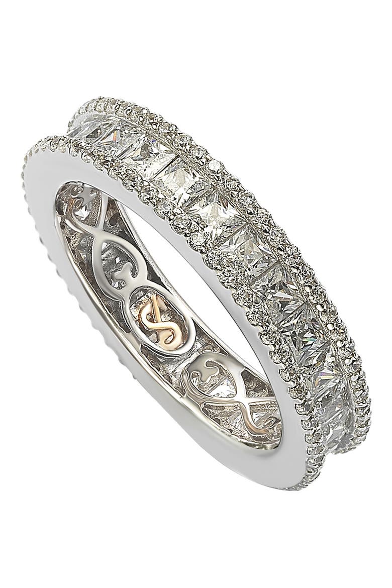 Square Cut CZ Eternity Band Ring, Alternate, color, WHITE