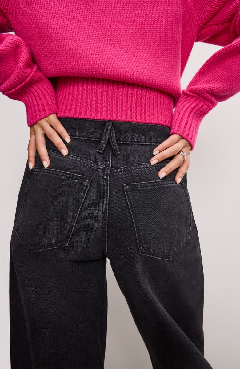 Good American Good Standard Barrel Jeans, Alternate, color, Black354