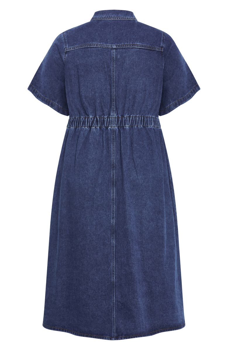 City Chic Jade Denim Shirtdress, Alternate, color, Mid Denim