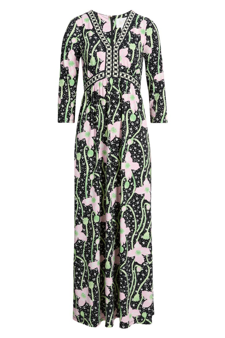 Harlynn Floral Print Maxi Dress, Alternate, color, ONYX BLUSHING BLOOMS