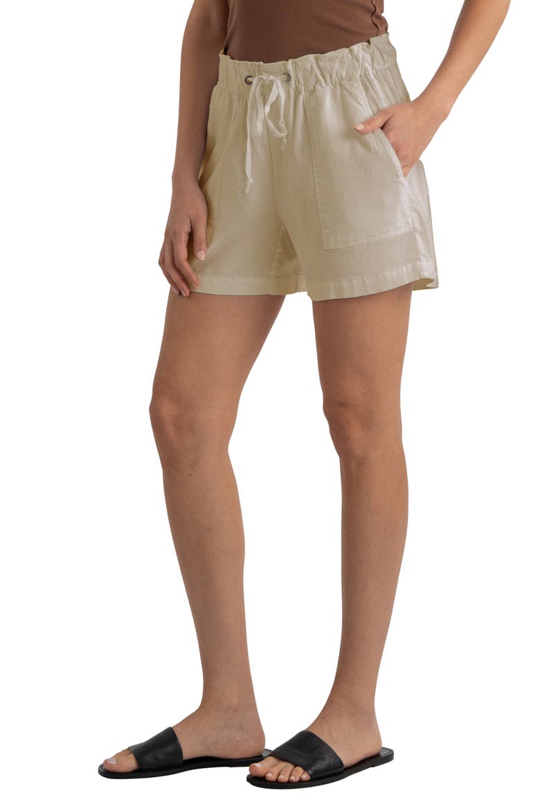 Katana Drawstring Linen Blend Shorts, Alternate, color, SAND