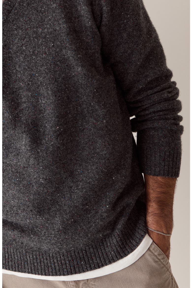 Neppy Merino Wool V-Neck Sweater, Alternate, color, BLACKWATER