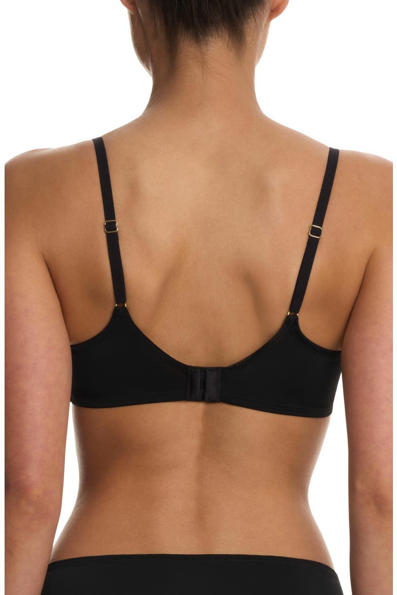 Peony Demi Lace T-Shirt Bra, Alternate, color, Black/Cafe