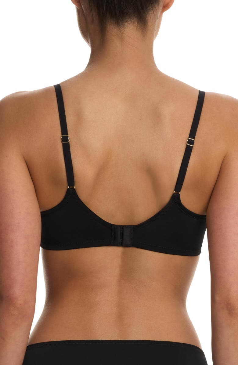 Natori Peony Demi Lace T-Shirt Bra, Alternate, color, Black/Cafe