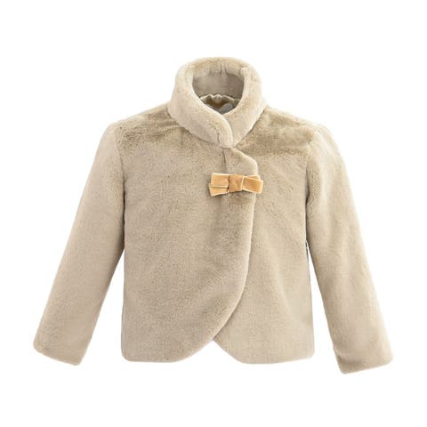 Bow Collar Plush Coat