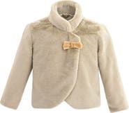 Tulleen Bow Collar Plush Coat