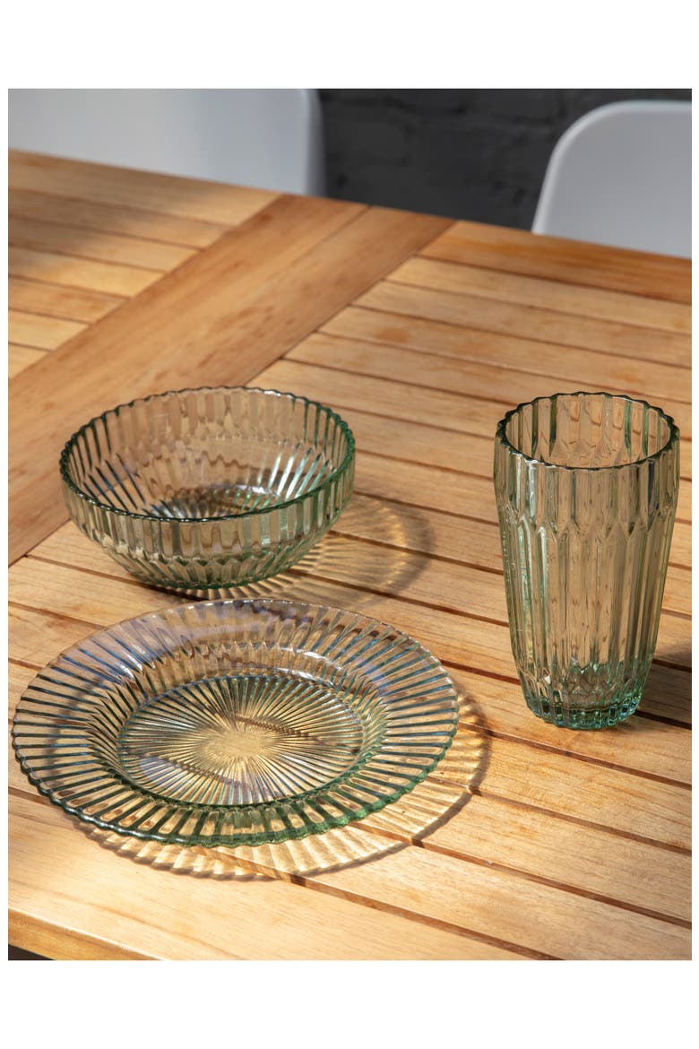 Archie Set of 6 Green Iced Beverage Glasses, Alternate, color, VERDE