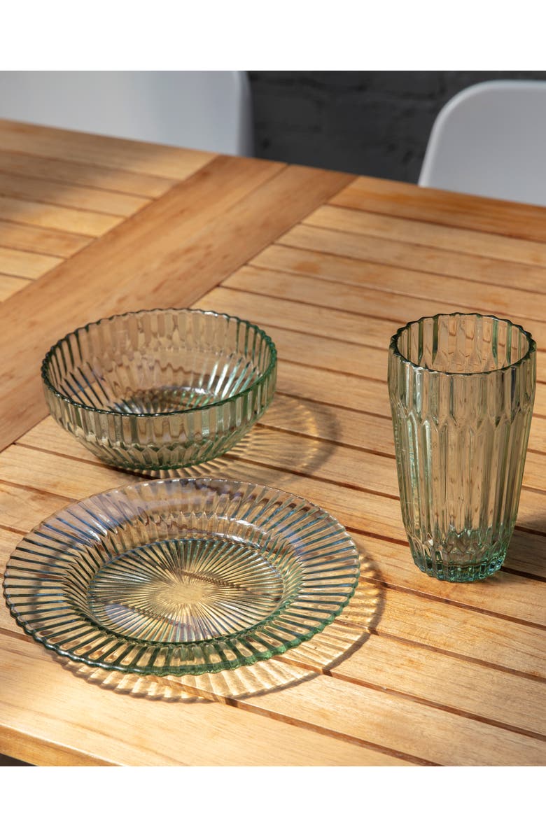 Fortessa Archie Set of 6 Green Iced Beverage Glasses, Alternate, color, Verde