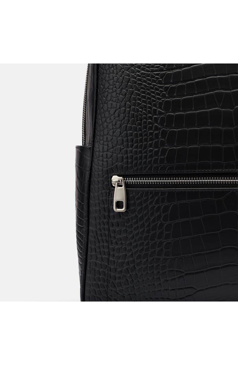 MARC NOLAN Fulton Croc-Embossed Calfskin Leather Backpack, Alternate, color, Black Crocskin