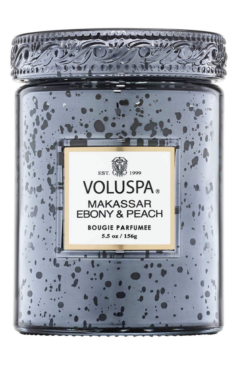 Voluspa Makassar Ebony & Peach Small Jar Candle, Main, color,