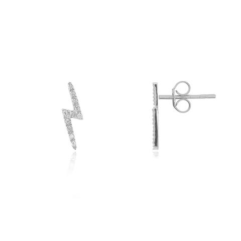 Diamond Lightning Bolt Stud Earrings