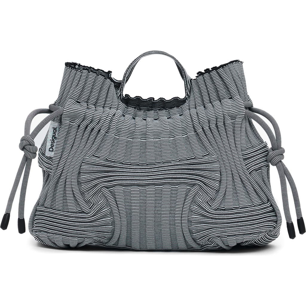 Desigual Textured Stretch Knit Bag In Black