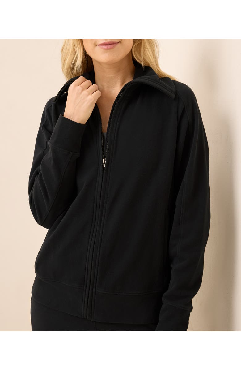 Pact Organic Cotton CloudKnit Zip Jacket, Alternate, color, Black