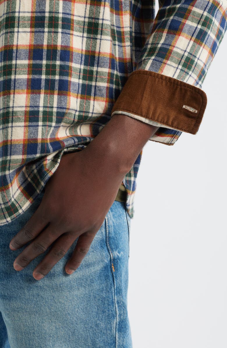 Pendleton Fremont Plaid Flannel Button-Up Shirt, Alternate, color, Tan Multi Plaid