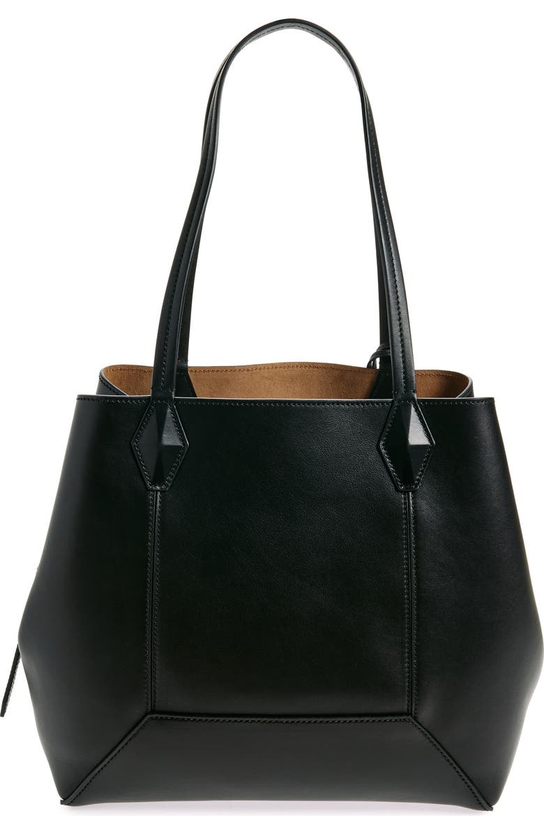 Jimmy Choo Medium Diamond Leather Tote, Alternate, color, Black