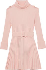 Reiss Kids' Vinnie Long Sleeve Pleated Sweater Dress