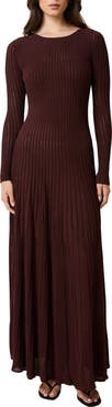 Solid & Striped The Sloane Long Sleeve Pointelle Rib Maxi Sweater Dress