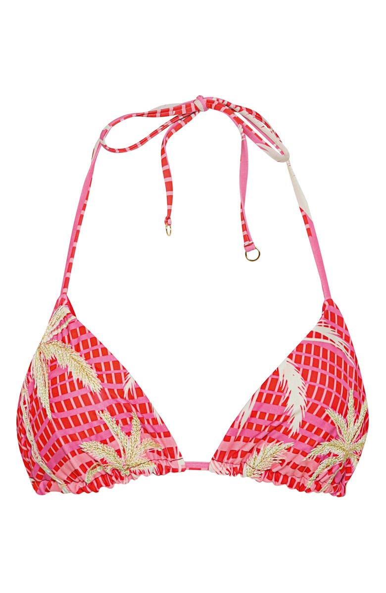 Maaji Balmy Triangle Bikini Top, Alternate, color, Pink Overflow
