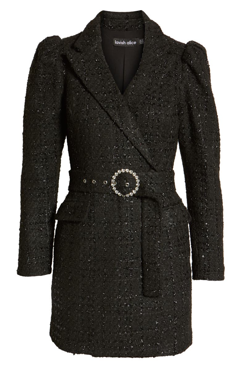 Lavish Alice Puff Long Sleeve Bouclé Blazer Dress, Alternate, color, 