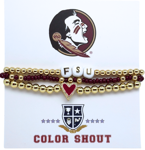 Florida State Love My College Bracelet Stack