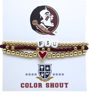 Color Shout Florida State Love My College Bracelet Stack