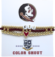 Color Shout Florida State Love My College Bracelet Stack