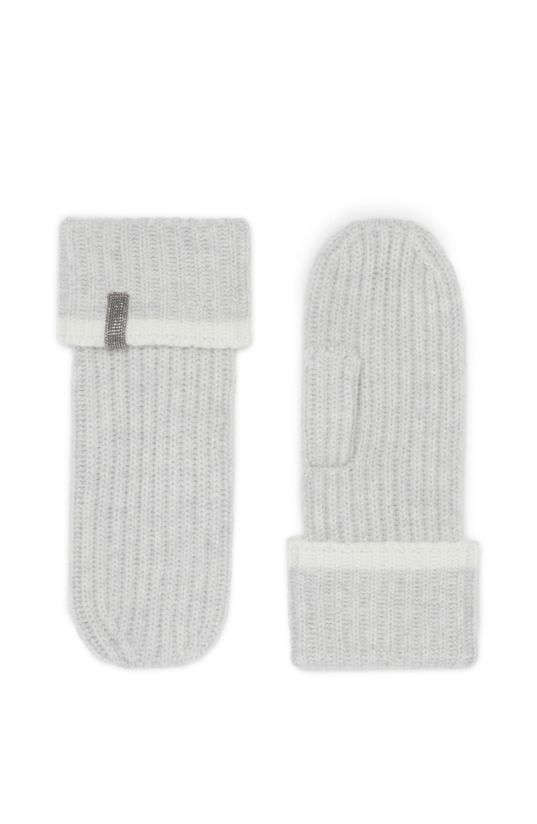 Brunello Cucinelli Knit mittens with monili, Main, color, 