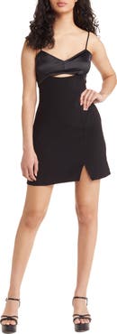 Open Edit Mixed Media Cutout Camisole Minidress